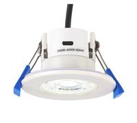 SHIELDECO 5W Fir Downlight Matt White Finish Dimmable Recessed Energy Saving Cool White LED Ceiling Spotlight Push Fit Downlight IP65 Rated for Bathroom, Shower, Kitchen, Lounge