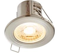 SHIELDECO 4W Fire Rated Downlight Satin Chrome Finish Dimmable Recessed Energy Saving Warm White LED Ceiling Spotlight Push Fit Downlight IP65 Rated for Bathroom, Shower, Kitchen, Lounge