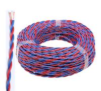 Shielded Cable, Shielded Alarm Cable 2-Core 1-2.5mm2 Fireproof Twisted Pair Copper-Clad Aluminum(60ft,2C-2.5MM2)