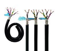 Shielded Cable， Shielded Twisted Pair Cable 2-8 Conductor 0.25-0.34 mm2 For CNC Sensors Robotic Servo(100ft,4 * 0.25mm²)