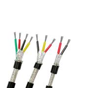 Shielded Signal Control Cable Pure Copper Core Silicone Shielded Signal Cable 13-22 AWG 2-8 180C Soft 1 Meter(18awg 0.75mm2,8Cores 1Meter)