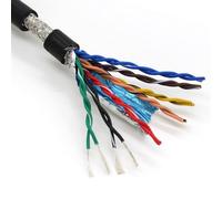 Shielded Signal Control Cable RVSP Shielded Twisted Pair Signal Wire Pure Copper Core 5m 2-24 Cores 18-26 AWG Gray Black(1 Meters Price,12 CORES 18 AWG 0.75MM)