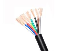 Shielded Signal Control Cable RVV Insulated Shielded Twisted Pair Multicore Control Cable 20-28AWG 2-16 Cores Copper(5meters,24AWG 0.2MM2 4CORES)