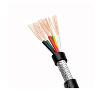 Shielded Signal Control Cable Screened Pure Copper Core RVVP Shielded Cable 2-8 Cores 18-26 AWG Black Wire(2meters,7CORES 20AWG 0.5MM2)
