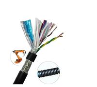 Shielded Signal Control Cable TRVVPS 485 Signal STP Drag Chain Cable 1M Multiple Sizes Black Grey Copper PVC(Black,17AWG 1.0MM 4 CORES 1M)