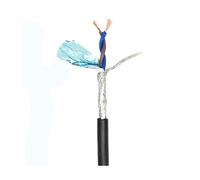 Shielded Wire Twisted Pair Cable, RS485 Twisted Pair Shielded Cable Audio and Power 2-Core Multicolor 16-26 AWG 10-50 meters(20meters,2CORES-18 AWG 0.75MM2 BLACK)