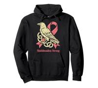Shieldmaiden Strong Viking Norse Raven - Breast Cancer Pullover Hoodie