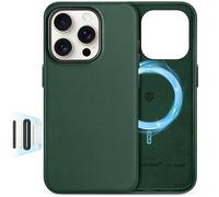 SHIELDON Genuine Leather Case for iPhone 16 Pro 5G 6.3", Evergreen