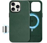 SHIELDON Genuine Leather Case for iPhone 16 Pro Max 5G 6.9", Evergreen