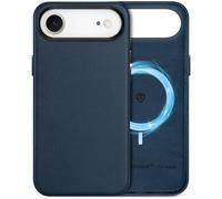 SHIELDON Genuine Leather Case for iPhone Air 6.5-inch 2025, Magnetic Wireless Charging, Slim Fit, Metal Buttons, Non-Slip, Anti-Scratch, Comfort Grip, Shockproof, Protective Phone Cover - Navy Blue