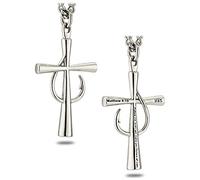 Shields of Strength Men's Cross Necklace Christian Pendant Chain - Matthew 4:19 Fish Hook Design Faith Jewelry Stainless Steel Men's Gold Cross, 24 Inch, Stainless Steel, No Gemstone