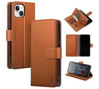 Shieldtop Compatible with iPhone 14 Wallet Case with Card Holder,Women Men RFID Blocking PU Leather Folio Flip TPU Protective Cover Credit Card Slots,Phone Case for Apple 14 6.1",Light Brown