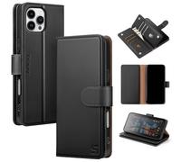 Shieldtop Compatible with iPhone 16 Pro Max Wallet Case with Card Holder,Women Men RFID Blocking PU Leather Folio Flip TPU Protective Cover Credit Card Slots,Phone Case for Apple 16 Pro Max,Black