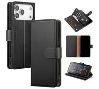 Shieldtop Compatible with iPhone 17 Pro Wallet Case with Card Holder,Women Men RFID Blocking PU Leather Folio Flip TPU Protective Cover Credit Card Slots,Phone Case for Apple 17 Pro 6.3",Black