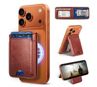 Shieldtop Compatible with Magsafe Case with Card Holder for Men Women Magnetic Ultra-Thin Wallet Bracket Adjustable Bracket for iPhone 17/16/15/14/13/12 Pro/Pro Max/PlusSeries,Brown