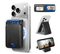 Shieldtop Compatible with Magsafe Case with Card Holder for Men Women Magnetic Ultra-Thin Wallet Bracket Adjustable Bracket for iPhone 17/16/15/14/13/12 Pro/Pro Max/PlusSeries,Carbon Black