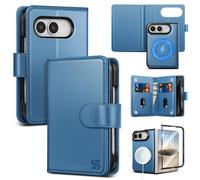 Shieldtop Compatible with MagSafe iPhone Duo Wallet Case,Light Blue | 2 in 1 Detachable Magnetic,Credit Card Holder Slots,RFID Blocking,PU Leather,Kickstand,Flip Folio Phone Cover for Men & Women
