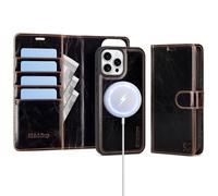 Shieldtop Compatible with Magsafe Magnetic 2 in 1 Detachable iPhone 14 Pro Wallet Case with Card Holder Credit Slots Men Women,PU Leather RFID Blocking Flip Kickstand for Apple 14 Pro 6.1",(Coffee)