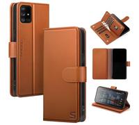 Shieldtop Compatible with Samsung Galaxy A71 5G Wallet Case with Card Holder,Women Men RFID Blocking PU Leather Folio Flip TPU Protective Cover Credit Card Slots,Phone Case for Galaxy A71,Light Brown