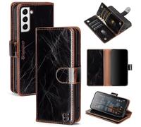 Shieldtop Compatible with Samsung Galaxy S22 Wallet Case with Card Holder,Women Men RFID Blocking PU Leather Folio Flip TPU Protective Cover Credit Card Slots,Phone Case for Galaxy S22 6.1",Coffee