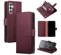 Shieldtop Compatible with Samsung Galaxy S26 Plus Wallet Case with Card Holder,Women Men RFID Blocking PU Leather Flip TPU Protective Cover Credit Card Slots,Phone Case for S26 Plus,Wine Red