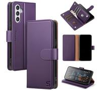 Shieldtop Compatible with Samsung Galaxy S26 Wallet Case with Card Holder,Women Men RFID Blocking PU Leather Flip TPU Protective Cover Credit Card Slots,Phone Case for S26,Dark Purple