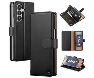 Shieldtop Compatible with Samsung Galaxy Z Fold7 Wallet Case with Card Holder,Fold 7 5G Phone Case Women Man RFID Blocking PU Leather Flip Protective Cover Credit Card Holder Slots,Dark Blue