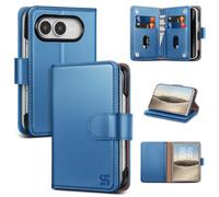 Shieldtop for iPhone Duo Wallet Case with Card Holder,Light Blue | Magnetic Clasp,RFID Blocking,PU Leather,Flip Folio Shockproof Phone Cover,with Credit Card Slots & Kickstand for Men & Women
