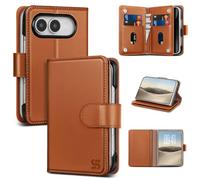 Shieldtop for iPhone Duo Wallet Case with Card Holder,Light Brown | Magnetic Clasp,RFID Blocking,PU Leather,Flip Folio Shockproof Phone Cover,with Credit Card Slots & Kickstand for Men & Women