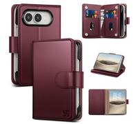 Shieldtop for iPhone Duo Wallet Case with Card Holder,Wine Red | Magnetic Clasp,RFID Blocking,PU Leather,Flip Folio Shockproof Phone Cover,with Credit Card Slots & Kickstand for Men & Women