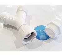 ShieldUp Washing Machine Dishwasher Appliance Y-Piece Inlet Hose Splitter Plus Connector - 3/4 inch, White,3x3x3