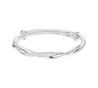 Shienfir Adjustable Mobius Bracelet Birthday Gift Bangle Women Twisted Entangled Alloy Silver Color Chinese Style Smooth Polished Wrist Silver