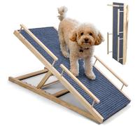 Shienfir Dog Ramp for Cars,Adjustable Heights,Strong Wooden Folding Pet Dog Ramp with High Traction Carpet Surface, Heavy Duty Pet Ladder for travel,Portable Step Animal Car Access for Cars, Trucks,