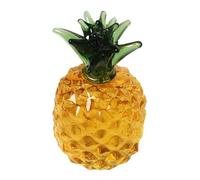 Shienfir Faux Crystal Fruit Figurine Home Office Decor Clear Glass Set Strawberry Pineapple Persimmon Lemon Banana Desktop Sculpture Ornament C