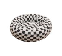 Shienfir Round Dog Bed with Raised Edges Comfortable Nest for Pets Donut Cat Plush Soft Pet Cats Small Dogs Anti-slip Calming Warm Joint Pain Relief Cozy Dark Gray M