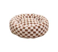 Shienfir Round Dog Bed with Raised Edges Comfortable Nest for Pets Donut Cat Plush Soft Pet Cats Small Dogs Anti-slip Calming Warm Joint Pain Relief Cozy Brown M