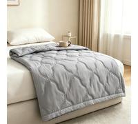 Shienus Cooling Blanket for Night Sweats, 100 x150cm Breathable Lightweight Ice Blanket for Summer Hot Sleepers and Night Sweat Cooler for Office Travel Bed (Grey)