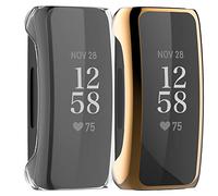 Shieranlee 2 Pack Compatible with Fitbit Inspire 2 Screen Protector Case, TPU Full Coverage Shockproof Bumper Cover