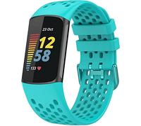 Shieranlee Charge 6 Strap, Soft TPU Silicone Replacement, Sport Breathable Waterproof Adjustable Wristband Compatible with Fitbit Charge 6, Charge 5