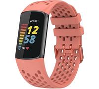 Shieranlee Charge 6 Strap, Soft TPU Silicone Replacement, Sport Breathable Waterproof Adjustable Wristband Compatible with Fitbit Charge 6, Charge 5