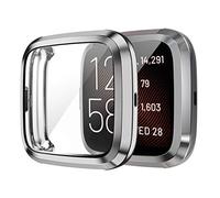 Shieranlee Compatible with Fitbit Versa 2,versa2 SE Screen Protector, 2 Packs Screen Protector Bumper Shell Case for Versa 2,versa2 SE Smartwatch