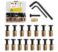 ShiFaKa 30 Pcs M6 Threaded Inserts for Wood with Bolts Set