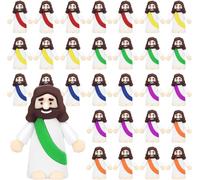 SHIFANQI 50Pcs Mini Jesus Figures, Jesus Loves You Religious Tiny Figurines to Hide and S aster Gifts, Church Favors for Sunday School Baptism Activities Party Supplies