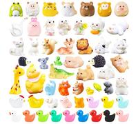 SHIFANQI 56pcs Mini Resin Animals, Tiny Resin Animals Miniature Little Small Ducks Animal Figures Bulk for Micro Fairy Garden Landscape Accessories Dollhouse Hide Crafts Aquarium Decor
