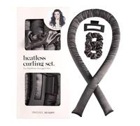 SHIFANQI Heatless Curlers Set for Effortless Curl, 4Pcs Satin Hair Rollers for Overnight Curls, Heatless Curling Rods, Overnight Blowout Rods for Long Short Hair Styling Tools for Women, Dark Grey