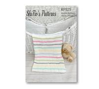 ShiFio's Patterns Baby Blanket Knitting Pattern, Double Knit Striped Design, 68cm x 71cm, Multi-Coloured