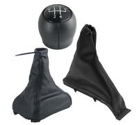 Shift Knob Base 5 Speed Chrome Black Gear Shift Knob Handbrake Grips Gaiter Boot Cover Case Replacement for Opel Astra F 1991-1997 Replacement(Gear Knob A)(3pcs C)