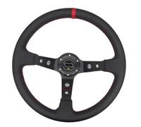 Shift Paddle Extension Car Aluminum Universal 14 Inch 350mm Racing Steering Wheels Drifting Sport Auto Steering Wheel(Leather-Black-Red)
