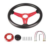 Shift Paddle Extension Universal Racing PU Leather 350mm 14inch Aluminum Alloy Auto Sport Drifting Steering Wheels(RED)