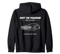 Shift The Paradigm Neo-Classic Car Line Art Aesthetic Zip Hoodie